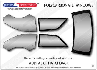 AUDI - A3 8P Hatch - Lexan Polycarbonate window kit