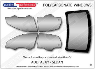 AUDI A3 / S3 / RS3 8Y Sedan - Lexan Polycarbonate window kit