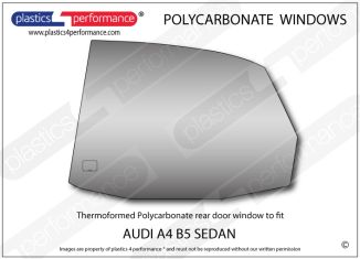 AUDI - A4 B5 Sedan - Lexan Polycarbonate left rear door window