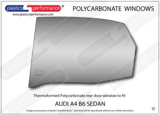 AUDI - A4 B6 Sedan - Lexan Polycarbonate left rear door window