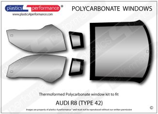 AUDI - R8 (Type 42) - Lexan Polycarbonate window kit