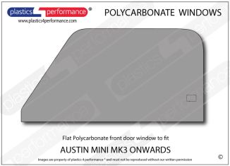 AUSTIN - Mini MK3 onwards - Lexan Polycarbonate left front door window