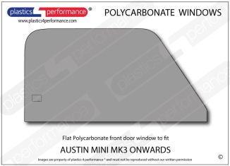 AUSTIN - Mini MK3 onwards - Lexan Polycarbonate right front door window