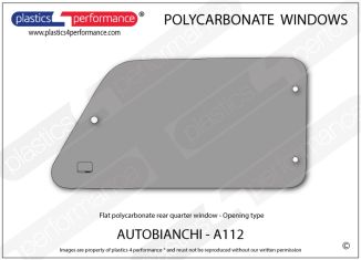 Autobianchi A112 Opening rear side window - Polycarbonate