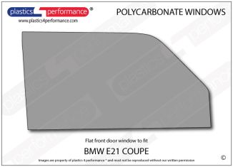 BMW - E21 Coupe - Lexan Polycarbonate right front door window