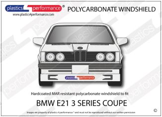 BMW - E21 Coupe - Hardcoated Lexan Polycarbonate front windshield