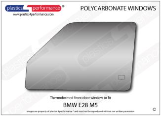 BMW - E28 Sedan - Lexan Polycarbonate left front door window