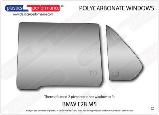 BMW - E28 Sedan - Lexan Polycarbonate left rear door window