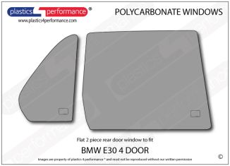 BMW - E30 Sedan - Lexan Polycarbonate right rear door window