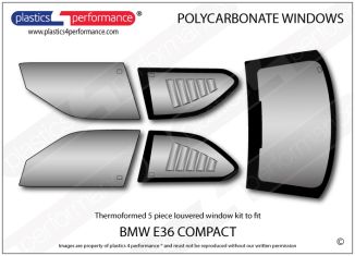BMW - E36 Compact - Lexan Polycarbonate Louvered window kit