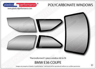 BMW - E36 Coupe - Lexan Polycarbonate window kit