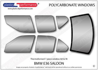 BMW - E36 Sedan - Lexan Polycarbonate window kit