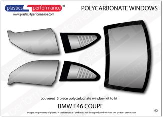 BMW - E46 Coupe - Lexan Polycarbonate louvered window kit
