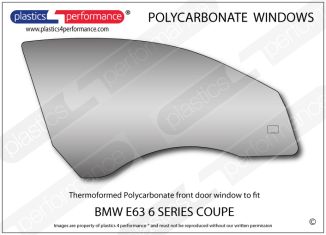 BMW E63 6 Series Coupe - Lexan Polycarbonate right front door window