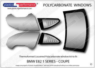 BMW - E82 1 Series Coupe - Lexan Polycarbonate Louvered window kit