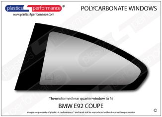 BMW - E92 Coupe - Lexan polycarbonate left hand rear quarter window