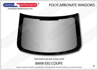 BMW - E92 Coupe - Lexan polycarbonate rear screen
