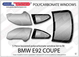 BMW E92 Coupe Louvered Polycarbonate window kit