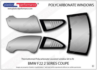 BMW - F22 Coupe - Lexan Polycarbonate louvered window kit