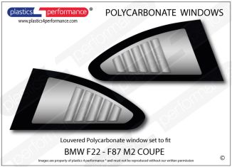 BMW F87 M2 Coupe Louvered Lexan polycarbonate rear quarter windows