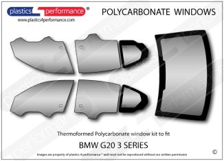 BMW G20 3 Series Sedan - Lexan Polycarbonate window kit