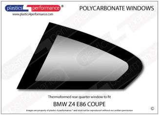 BMW - Z4 E86 Coupe - Lexan Makrolon Polycarbonate left rear quarter window