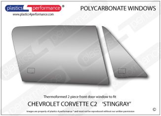 CHEVROLET - Corvette C2 Stingray - Lexan Polycarbonate right front door window