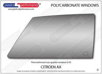 CITROEN - AX - Lexan Polycarbonate right hand rear quarter window