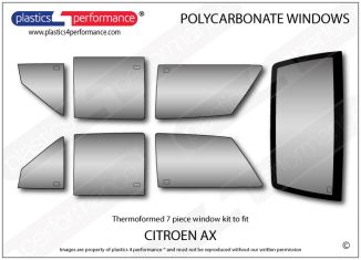 CITROEN - AX - Lexan Polycarbonate 7 piece window kit