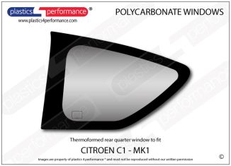CITROEN - C1 - Lexan Polycarbonate left hand rear quarter window
