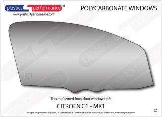 CITROEN - C1 - Lexan Polycarbonate right hand front door window