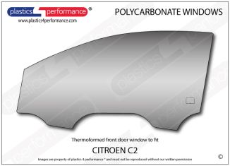 CITROEN - C2 - Lexan Polycarbonate left hand front door window