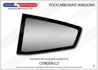 CITROEN - C2 - Lexan Polycarbonate left hand rear quarter window