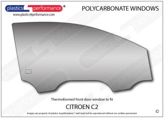 CITROEN - C2 - Lexan Polycarbonate right hand front door window
