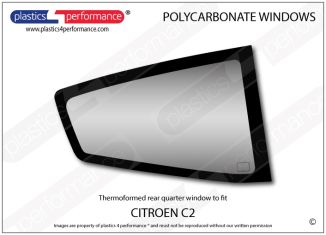 CITROEN - C2 - Lexan Polycarbonate right hand rear quarter window
