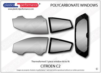 CITROEN - C2 - Polycarbonate Lexan window kit