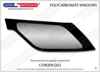 CITROEN - DS3 - Lexan Polycarbonate left hand rear quarter window