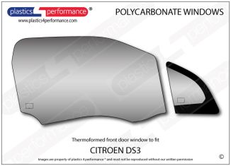 CITROEN - DS3 - Lexan Polycarbonate two piece right hand front door window