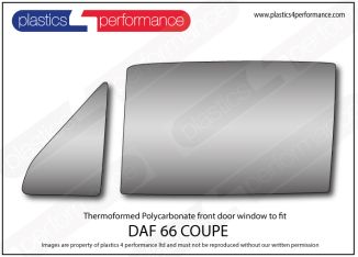 DAF - 66 Coupe - Lexan Polycarbonate left two piece front door window