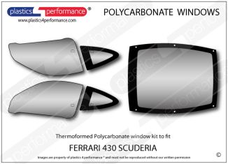 FERRARI 430 Scuderia - Lexan Polycarbonate window kit