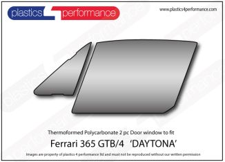 FERRARI - 365 GTB4 Daytona - Lexan Polycarbonate two piece left front door window