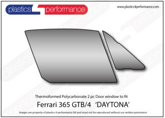 FERRARI - 365 GTB4 Daytona - Lexan Polycarbonate two piece right front door window