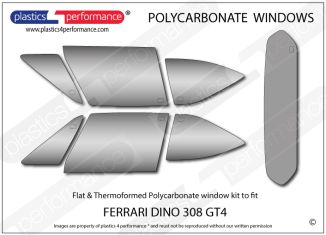 FERRARI - Dino 308 GT4 - Lexan Polycarbonate window kit