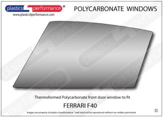 FERRARI - F40 - Lexan Polycarbonate left front door window with slider kit