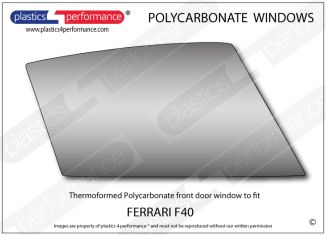 FERRARI - F40 - Lexan Polycarbonate right front door window with slider kit