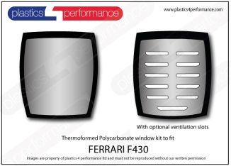 FERRARI - F430 - Lexan Polycarbonate rear screen available with optional ventilation slots