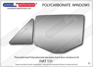 FIAT - 131 - Lexan Polycarbonate left hand two piece front door window