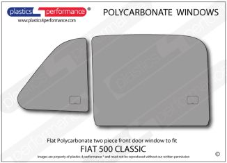 FIAT - 500 (Classic) - Lexan Polycarbonate left two piece front door window