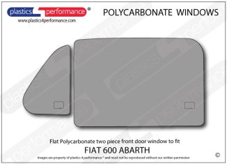 FIAT - 600 Abarth - Lexan Polycarbonate left two piece front door window