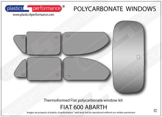 FIAT - 600 Abarth - Lexan Polycarbonate 7 piece window kit
